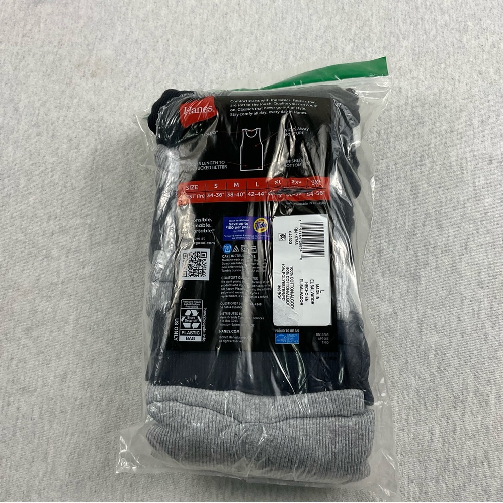 Hanes Men's Tagless Tanks 6 Pack Size: Large Color: Black and Gray - Picture 2 of 10